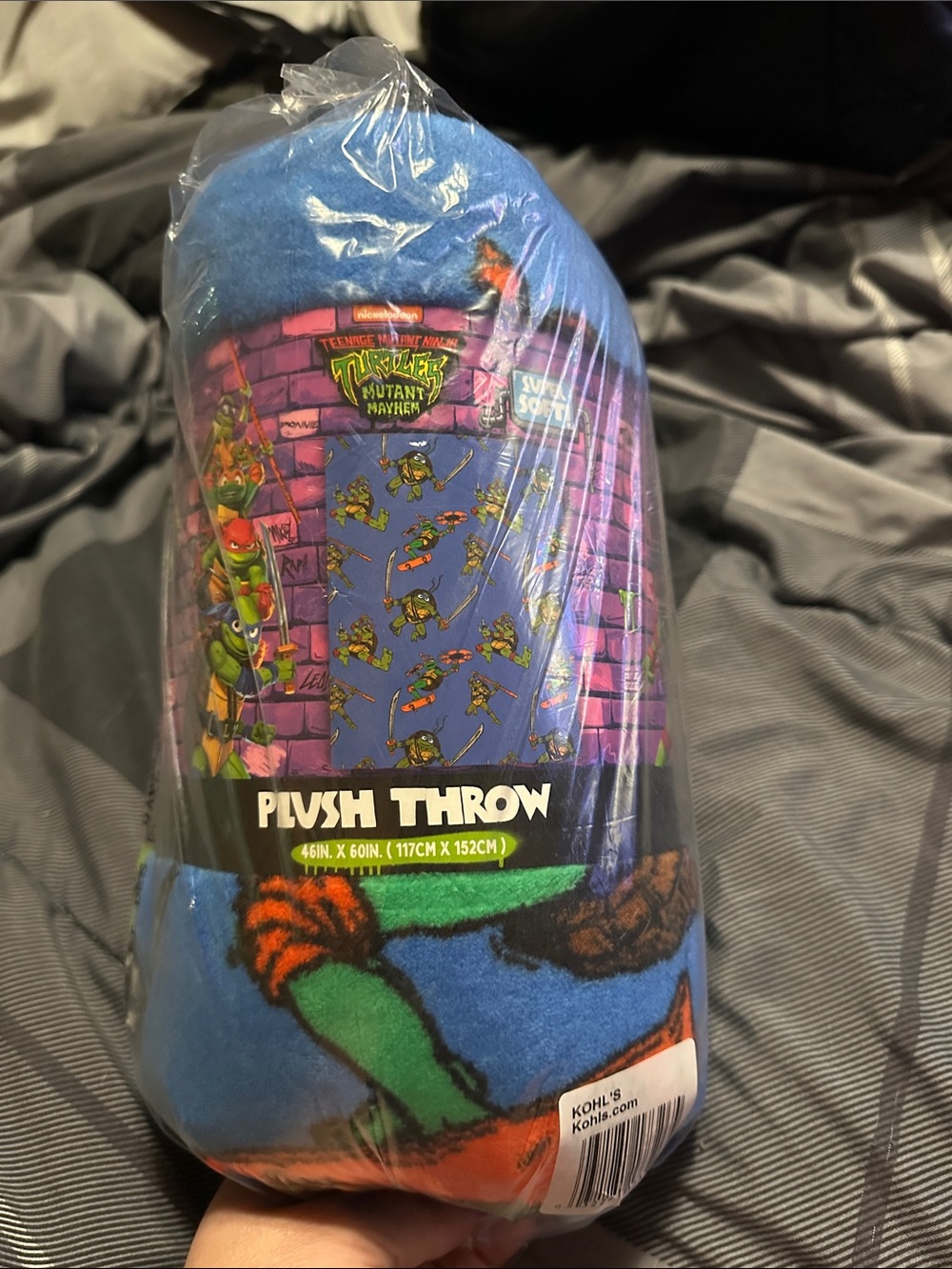 Teenage Mutant Ninja Turtles Blue Plush Throw Blanket for Kids